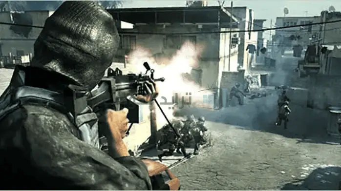 فن الغلاف للعبة Call of Duty 4: 2025 يظهر جنودًا يرتدون معدات قتالية وسط ساحة معركة مستقبلية.