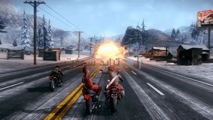 فن الغلاف لمجلة Road Rash 2025 يظهر متسابق دراجات نارية أثناء تحركه في أحد شوارع المدينة القاسية.