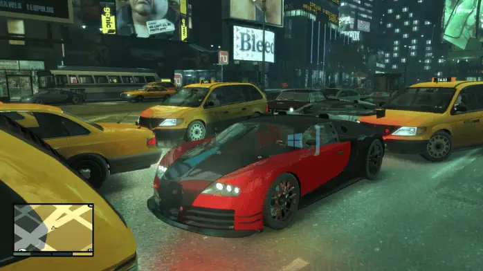 فن الغلاف للعبة Grand Theft Auto IV على الكمبيوتر الشخصي، يسلط الضوء على الشخصية الرئيسية والمناظر الطبيعية الحضرية لمدينة Liberty City.