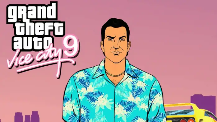 صورة ترويجية للعبة GTA 9 تعرض مشاهد المدينة الديناميكية والمشاهد المليئة بالحركة من اللعبة.