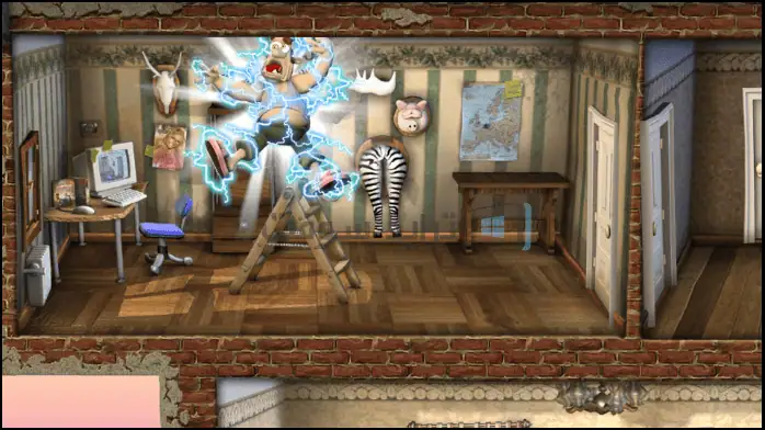 غلاف فني لكتاب "Hello Neighbor 2025"، يظهر فيه منزل غامض وشخصية غامضة تختبئ في المقدمة.