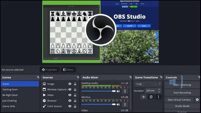 يتم عرض شعار OBS 2025 برسومات أنيقة وألوان جريئة، مما يرمز إلى الميزات المتقدمة للبرنامج.