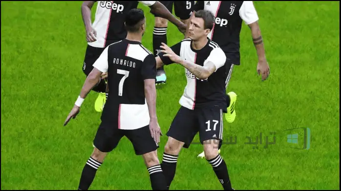 غلاف لعبة PES 2019 للكمبيوتر الشخصي يتميز بحركة كرة قدم ديناميكية ورسومات نابضة بالحياة.