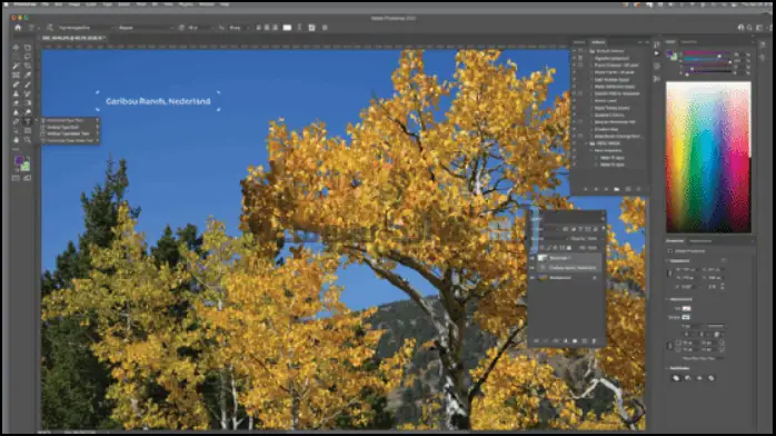 مساحة عمل Photoshop 2025 تعرض أدوات التحرير والطبقات والقماش لإنشاء الأعمال الفنية الرقمية.