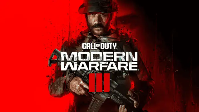 فن السفر لجميع أفراد Duty: Modern Warfare، والذي يظهر فيه الجنود في القتال والانفجارات في الخلفية.