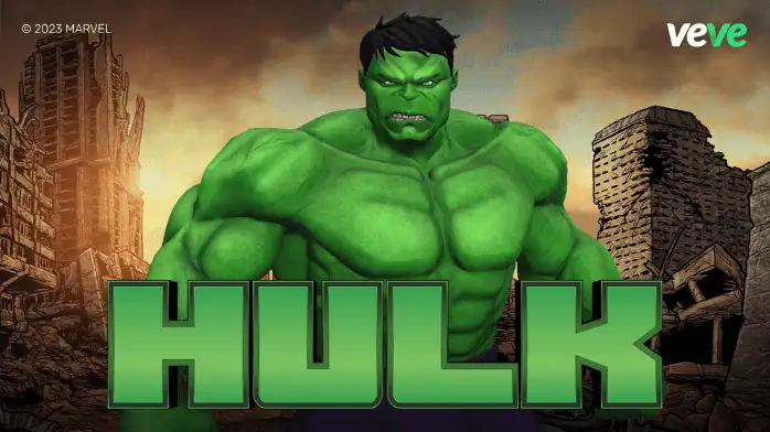 تحميل لعبة الرجل الاخضر Hulk من إحدى ألعاب الفيديو، تظهر بنيته العضلية وبشرته الخضراء النابضة بالحياة في وضعية الحركة.