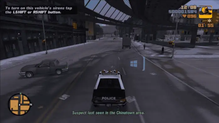 لقطة شاشة تحميل لعبه جاتا 3 على الكمبيوتر الشخصي، تعرض المشهد الحضري للعبة وشخصياتها في بيئة مدينة نابضة بالحياة.