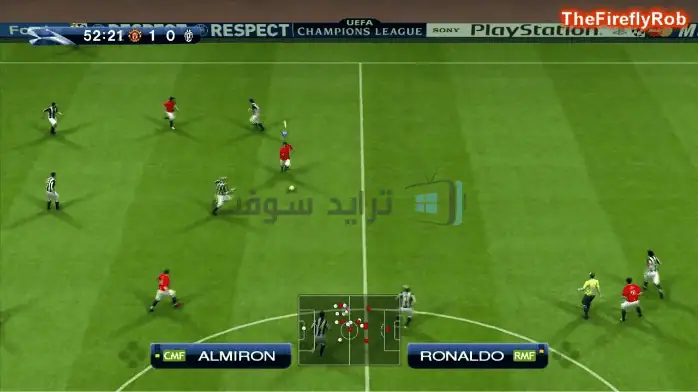 غلاف لعبة Pro Evolution Soccer 2009 يتميز بحركة كرة قدم ديناميكية ورسومات نابضة بالحياة لمستخدمي الكمبيوتر الشخصي.