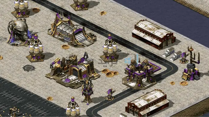 لقطة شاشة لواجهة لعبة Red Alert 2: Yuri's Revenge، تعرض عناصر اللعب الإستراتيجية والرسومات النابضة بالحياة.