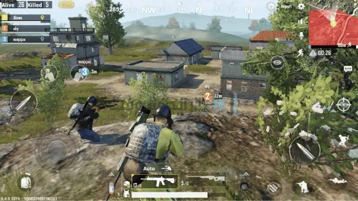 يتم عرض واجهة لعبة PUBG Mobile على شاشة الكمبيوتر الشخصي، مع عرض طريقة اللعب والرسومات للوصول المجاني.