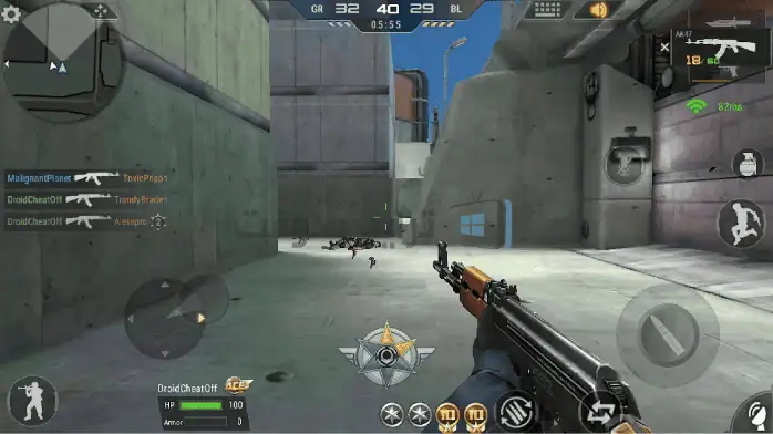 صورة مقربة لإعدادات ألعاب Crossfire PC التي تتميز ببرج أنيق وإضاءة RGB وشاشتين تعرضان طريقة اللعب.