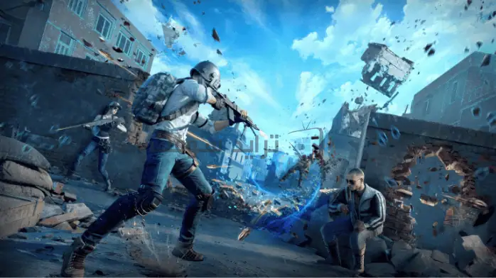 يتم عرض واجهة لعبة PUBG Mobile على شاشة الكمبيوتر الشخصي، مع عرض طريقة اللعب والرسومات في بيئة معركة ملكية غامرة.